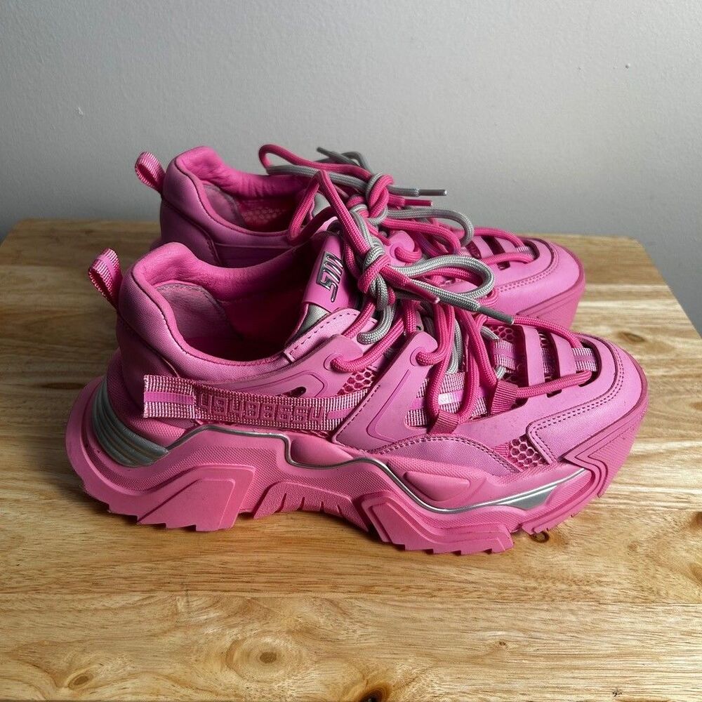 Steve Madden Power Pink Chunky Platform Sneakers Womens Size 7M Athletic Shoes